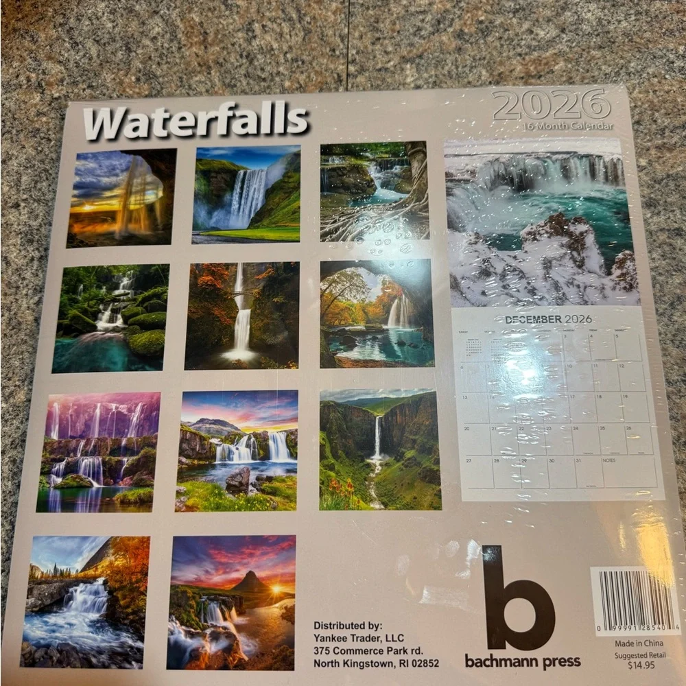 2026 Waterfalls Scenic Calendar